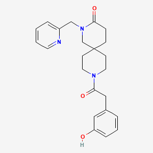 molecular formula C23H27N3O3 B5677042 9-[(3-hydroxyphenyl)acetyl]-2-(pyridin-2-ylmethyl)-2,9-diazaspiro[5.5]undecan-3-one 