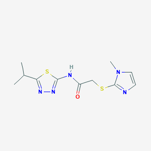 molecular formula C11H15N5OS2 B5677045 N-(5-isopropyl-1,3,4-thiadiazol-2-yl)-2-[(1-methyl-1H-imidazol-2-yl)thio]acetamide 