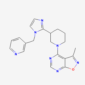 molecular formula C20H21N7O B5677059 3-methyl-4-{3-[1-(3-pyridinylmethyl)-1H-imidazol-2-yl]-1-piperidinyl}isoxazolo[5,4-d]pyrimidine 
