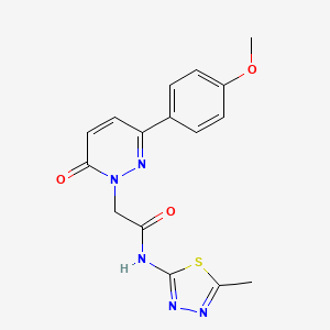 molecular formula C16H15N5O3S B5677065 2-[3-(4-methoxyphenyl)-6-oxo-1(6H)-pyridazinyl]-N-(5-methyl-1,3,4-thiadiazol-2-yl)acetamide 