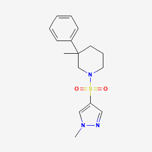 molecular formula C16H21N3O2S B5677075 3-methyl-1-[(1-methyl-1H-pyrazol-4-yl)sulfonyl]-3-phenylpiperidine 