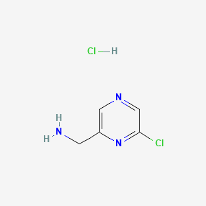 molecular formula C5H7Cl2N3 B567708 (6-氯吡嗪-2-基)甲胺盐酸盐 CAS No. 1357945-24-4