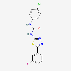 molecular formula C15H10ClFN4OS B5677087 N-(4-chlorophenyl)-N'-[5-(3-fluorophenyl)-1,3,4-thiadiazol-2-yl]urea 