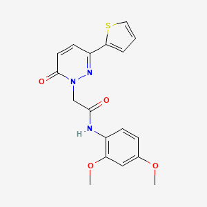 molecular formula C18H17N3O4S B5677096 N-(2,4-dimethoxyphenyl)-2-[6-oxo-3-(2-thienyl)-1(6H)-pyridazinyl]acetamide 