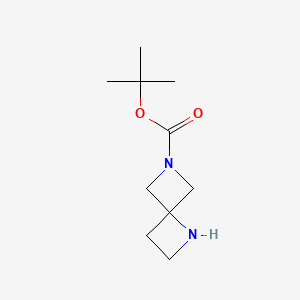 molecular formula C10H18N2O2 B567710 Tert-butyl 1,6-diazaspiro[3.3]heptane-6-carboxylate CAS No. 1272412-72-2