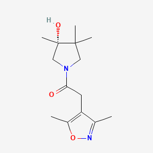molecular formula C14H22N2O3 B5677112 (3R)-1-[(3,5-dimethyl-4-isoxazolyl)acetyl]-3,4,4-trimethyl-3-pyrrolidinol 