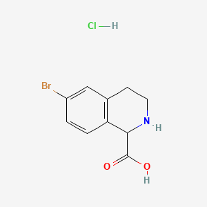 molecular formula C10H11BrClNO2 B567714 6-溴-1,2,3,4-四氢异喹啉-1-羧酸盐酸盐 CAS No. 1260637-73-7