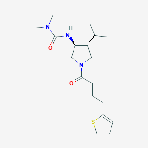 molecular formula C18H29N3O2S B5677151 N'-{(3S*,4R*)-4-isopropyl-1-[4-(2-thienyl)butanoyl]-3-pyrrolidinyl}-N,N-dimethylurea 