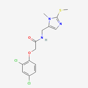 molecular formula C14H15Cl2N3O2S B5677152 2-(2,4-dichlorophenoxy)-N-{[1-methyl-2-(methylthio)-1H-imidazol-5-yl]methyl}acetamide 