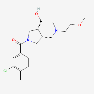 molecular formula C18H27ClN2O3 B5677161 ((3R*,4R*)-1-(3-chloro-4-methylbenzoyl)-4-{[(2-methoxyethyl)(methyl)amino]methyl}pyrrolidin-3-yl)methanol 