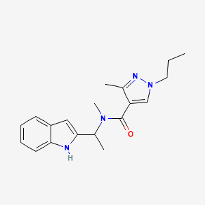 molecular formula C19H24N4O B5677167 N-[1-(1H-indol-2-yl)ethyl]-N,3-dimethyl-1-propyl-1H-pyrazole-4-carboxamide 