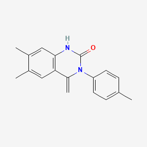 molecular formula C18H18N2O B5677175 6,7-dimethyl-4-methylene-3-(4-methylphenyl)-3,4-dihydro-2(1H)-quinazolinone 