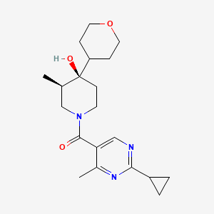 molecular formula C20H29N3O3 B5677182 (3R*,4R*)-1-[(2-cyclopropyl-4-methyl-5-pyrimidinyl)carbonyl]-3-methyl-4-(tetrahydro-2H-pyran-4-yl)-4-piperidinol 