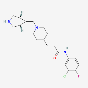 molecular formula C20H27ClFN3O B5677196 3-{1-[rel-(1R,5S,6r)-3-azabicyclo[3.1.0]hex-6-ylmethyl]-4-piperidinyl}-N-(3-chloro-4-fluorophenyl)propanamide dihydrochloride 