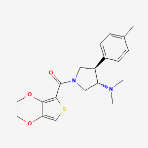 molecular formula C20H24N2O3S B5677211 (3S*,4R*)-1-(2,3-dihydrothieno[3,4-b][1,4]dioxin-5-ylcarbonyl)-N,N-dimethyl-4-(4-methylphenyl)pyrrolidin-3-amine 