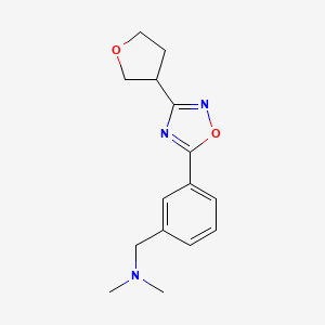 molecular formula C15H19N3O2 B5677236 N,N-dimethyl-1-{3-[3-(tetrahydrofuran-3-yl)-1,2,4-oxadiazol-5-yl]phenyl}methanamine 