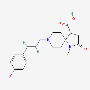 8-[(2E)-3-(4-fluorophenyl)prop-2-en-1-yl]-1-methyl-2-oxo-1,8-diazaspiro[4.5]decane-4-carboxylic acid