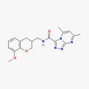 molecular formula C19H21N5O3 B5677273 N-[(8-methoxy-3,4-dihydro-2H-chromen-3-yl)methyl]-5,7-dimethyl[1,2,4]triazolo[4,3-a]pyrimidine-3-carboxamide 