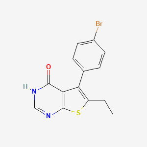 molecular formula C14H11BrN2OS B5677283 5-(4-bromophenyl)-6-ethylthieno[2,3-d]pyrimidin-4(3H)-one 