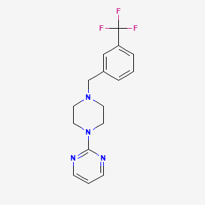 molecular formula C16H17F3N4 B5677348 2-{4-[3-(trifluoromethyl)benzyl]-1-piperazinyl}pyrimidine 