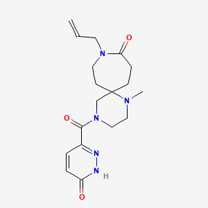 molecular formula C18H25N5O3 B5677356 9-allyl-1-methyl-4-[(6-oxo-1,6-dihydro-3-pyridazinyl)carbonyl]-1,4,9-triazaspiro[5.6]dodecan-10-one 