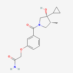 molecular formula C17H22N2O4 B5677363 2-(3-{[(3R*,4R*)-3-cyclopropyl-3-hydroxy-4-methyl-1-pyrrolidinyl]carbonyl}phenoxy)acetamide 