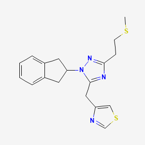 molecular formula C18H20N4S2 B5677369 1-(2,3-dihydro-1H-inden-2-yl)-3-[2-(methylthio)ethyl]-5-(1,3-thiazol-4-ylmethyl)-1H-1,2,4-triazole 