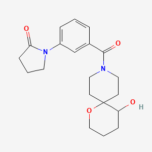 molecular formula C20H26N2O4 B5677372 1-{3-[(5-hydroxy-1-oxa-9-azaspiro[5.5]undec-9-yl)carbonyl]phenyl}-2-pyrrolidinone 