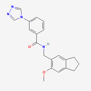 N-[(6-methoxy-2,3-dihydro-1H-inden-5-yl)methyl]-3-(4H-1,2,4-triazol-4-yl)benzamide