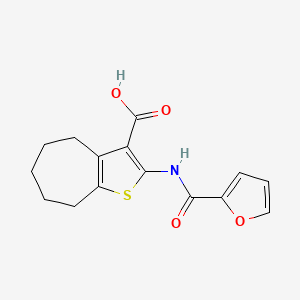 molecular formula C15H15NO4S B5677392 2-(2-furoylamino)-5,6,7,8-tetrahydro-4H-cyclohepta[b]thiophene-3-carboxylic acid 