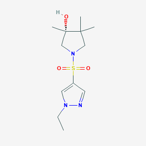 molecular formula C12H21N3O3S B5677412 (3R)-1-[(1-ethyl-1H-pyrazol-4-yl)sulfonyl]-3,4,4-trimethyl-3-pyrrolidinol 