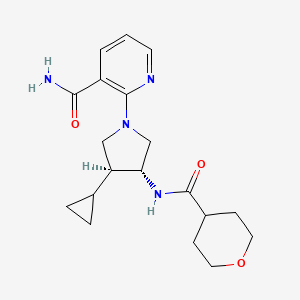 molecular formula C19H26N4O3 B5677421 2-{rel-(3S,4R)-3-cyclopropyl-4-[(tetrahydro-2H-pyran-4-ylcarbonyl)amino]-1-pyrrolidinyl}nicotinamide hydrochloride 