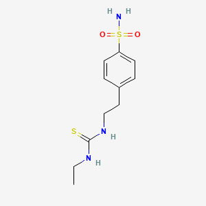 molecular formula C11H17N3O2S2 B5677425 4-(2-{[(ethylamino)carbonothioyl]amino}ethyl)benzenesulfonamide 