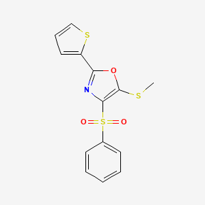 5-(methylthio)-4-(phenylsulfonyl)-2-(2-thienyl)-1,3-oxazole