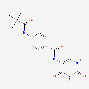 molecular formula C16H18N4O4 B5677462 4-[(2,2-dimethylpropanoyl)amino]-N-(2,4-dioxo-1,2,3,4-tetrahydro-5-pyrimidinyl)benzamide 
