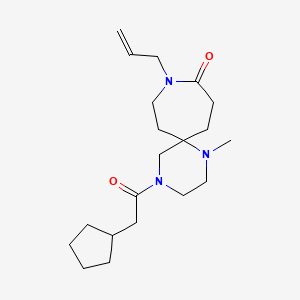 molecular formula C20H33N3O2 B5677464 9-allyl-4-(cyclopentylacetyl)-1-methyl-1,4,9-triazaspiro[5.6]dodecan-10-one 