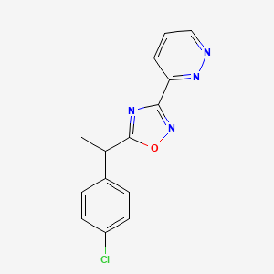 molecular formula C14H11ClN4O B5677472 3-{5-[1-(4-chlorophenyl)ethyl]-1,2,4-oxadiazol-3-yl}pyridazine 