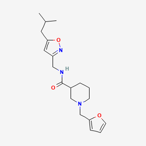 molecular formula C19H27N3O3 B5677487 1-(2-furylmethyl)-N-[(5-isobutyl-3-isoxazolyl)methyl]-3-piperidinecarboxamide 