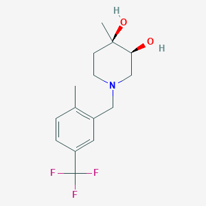 (3S*,4R*)-4-methyl-1-[2-methyl-5-(trifluoromethyl)benzyl]piperidine-3,4-diol