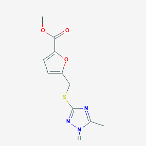 molecular formula C10H11N3O3S B5677505 methyl 5-{[(5-methyl-4H-1,2,4-triazol-3-yl)thio]methyl}-2-furoate 
