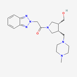 molecular formula C19H28N6O2 B5677507 {(3R*,4R*)-1-(2H-1,2,3-benzotriazol-2-ylacetyl)-4-[(4-methylpiperazin-1-yl)methyl]pyrrolidin-3-yl}methanol 