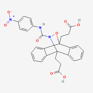 molecular formula C27H23N3O8 B567751 9,10-Dihydro-9,10-bis(2-carboxyethyl)-N-(4-nitrophenyl)-10,9-(epoxyimino)anthracene-12-carboxamide CAS No. 1225023-87-9