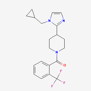molecular formula C20H22F3N3O B5677533 4-[1-(cyclopropylmethyl)-1H-imidazol-2-yl]-1-[2-(trifluoromethyl)benzoyl]piperidine 