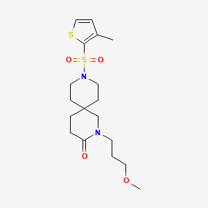 molecular formula C18H28N2O4S2 B5677549 2-(3-methoxypropyl)-9-[(3-methyl-2-thienyl)sulfonyl]-2,9-diazaspiro[5.5]undecan-3-one 