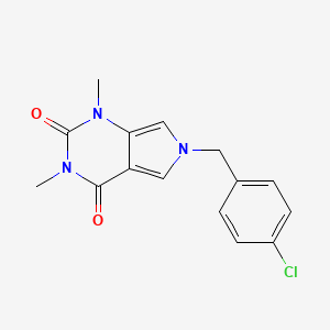 molecular formula C15H14ClN3O2 B5677558 6-(4-chlorobenzyl)-1,3-dimethyl-1H-pyrrolo[3,4-d]pyrimidine-2,4(3H,6H)-dione 