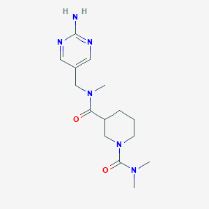 molecular formula C15H24N6O2 B5677567 N~3~-[(2-amino-5-pyrimidinyl)methyl]-N~1~,N~1~,N~3~-trimethyl-1,3-piperidinedicarboxamide 