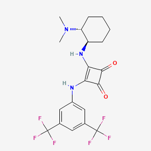 molecular formula C20H21F6N3O2 B567757 3-[[3,5-bis(trifluoroMethyl)phenyl]aMino]-4-[[(1R,2R)-2-(diMethylaMino)cyclohexyl]aMino]--Cyclobuten CAS No. 1211565-07-9