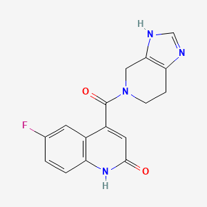 molecular formula C16H13FN4O2 B5677575 6-fluoro-4-(1,4,6,7-tetrahydro-5H-imidazo[4,5-c]pyridin-5-ylcarbonyl)quinolin-2(1H)-one 