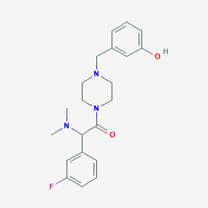 molecular formula C21H26FN3O2 B5677578 3-({4-[(dimethylamino)(3-fluorophenyl)acetyl]-1-piperazinyl}methyl)phenol 