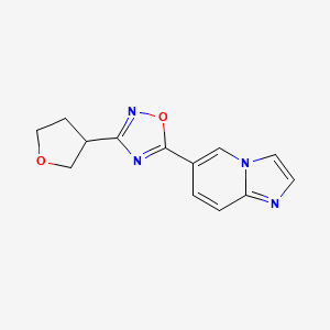 molecular formula C13H12N4O2 B5677589 6-[3-(tetrahydrofuran-3-yl)-1,2,4-oxadiazol-5-yl]imidazo[1,2-a]pyridine 